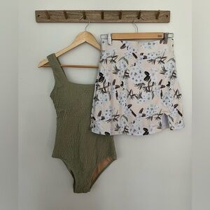 Brand New Geode Swimwear Onepiece + Matching Skort Set.